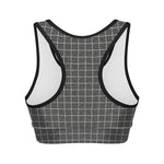 Noisy Windowpane Pattern Print Women's Sports Bra