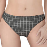 Noisy Windowpane Pattern Print Women's Thong