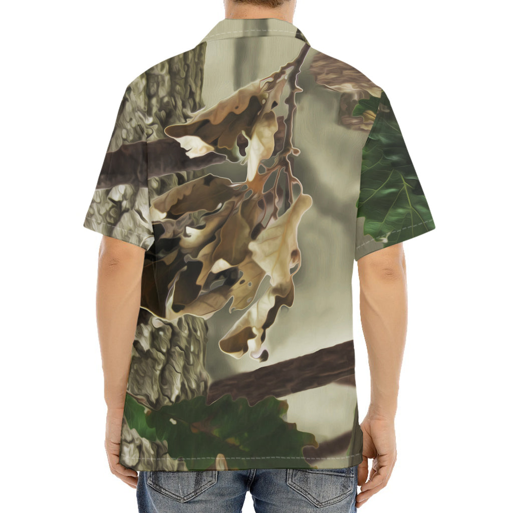 Oak Tree Hunting Camouflage Print Aloha Shirt