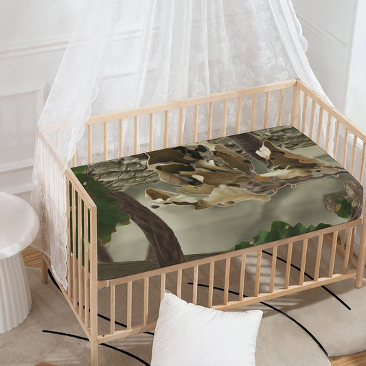 Oak Tree Hunting Camouflage Print Baby Crib Sheet