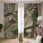 Oak Tree Hunting Camouflage Print Blackout Pencil Pleat Curtains