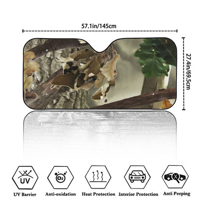 Oak Tree Hunting Camouflage Print Car Windshield Sun Shade