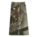 Oak Tree Hunting Camouflage Print Cotton Front Slit Maxi Skirt