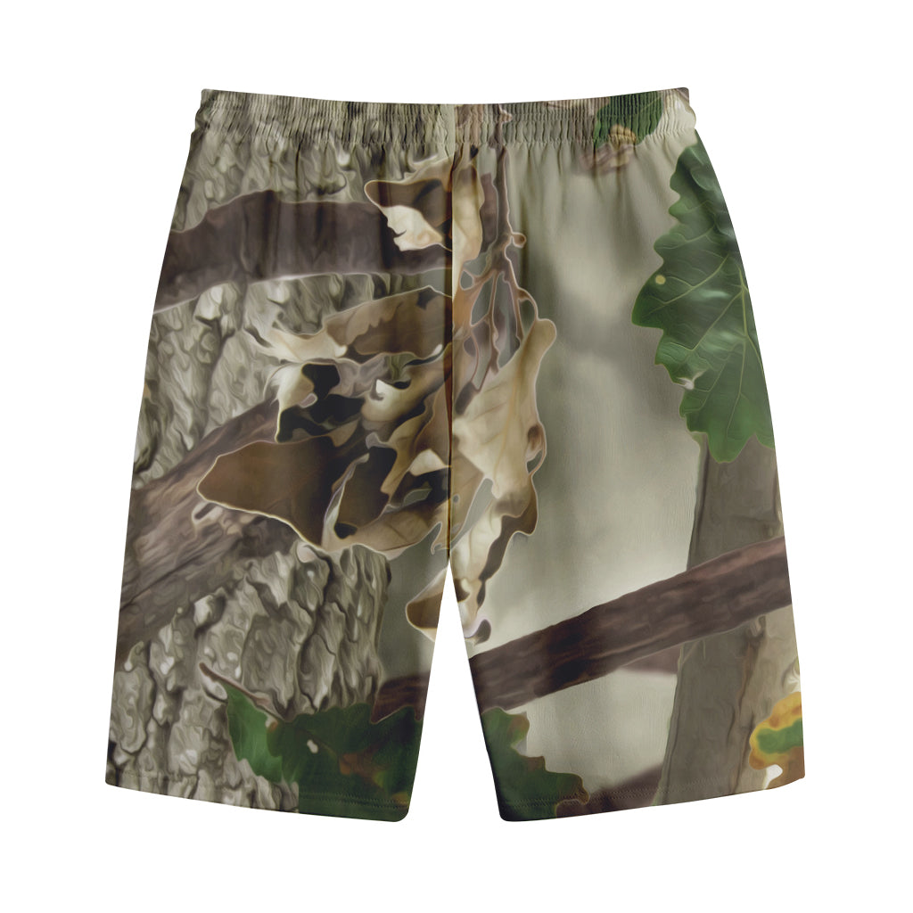 Oak Tree Hunting Camouflage Print Cotton Shorts