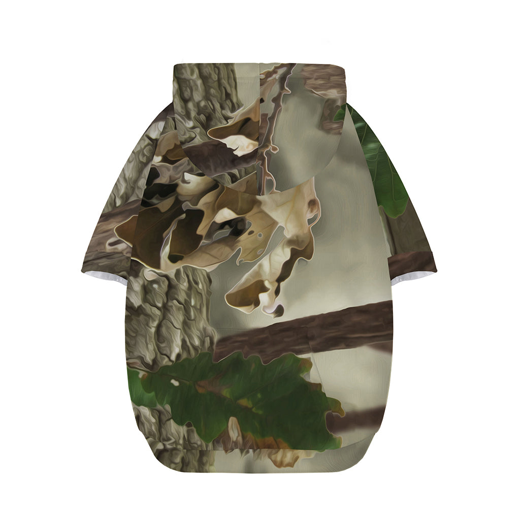 Oak Tree Hunting Camouflage Print Dog Zip Up Hoodie