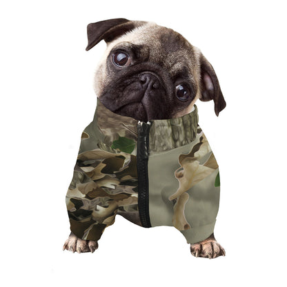 Oak Tree Hunting Camouflage Print Dog Zip Up Jacket