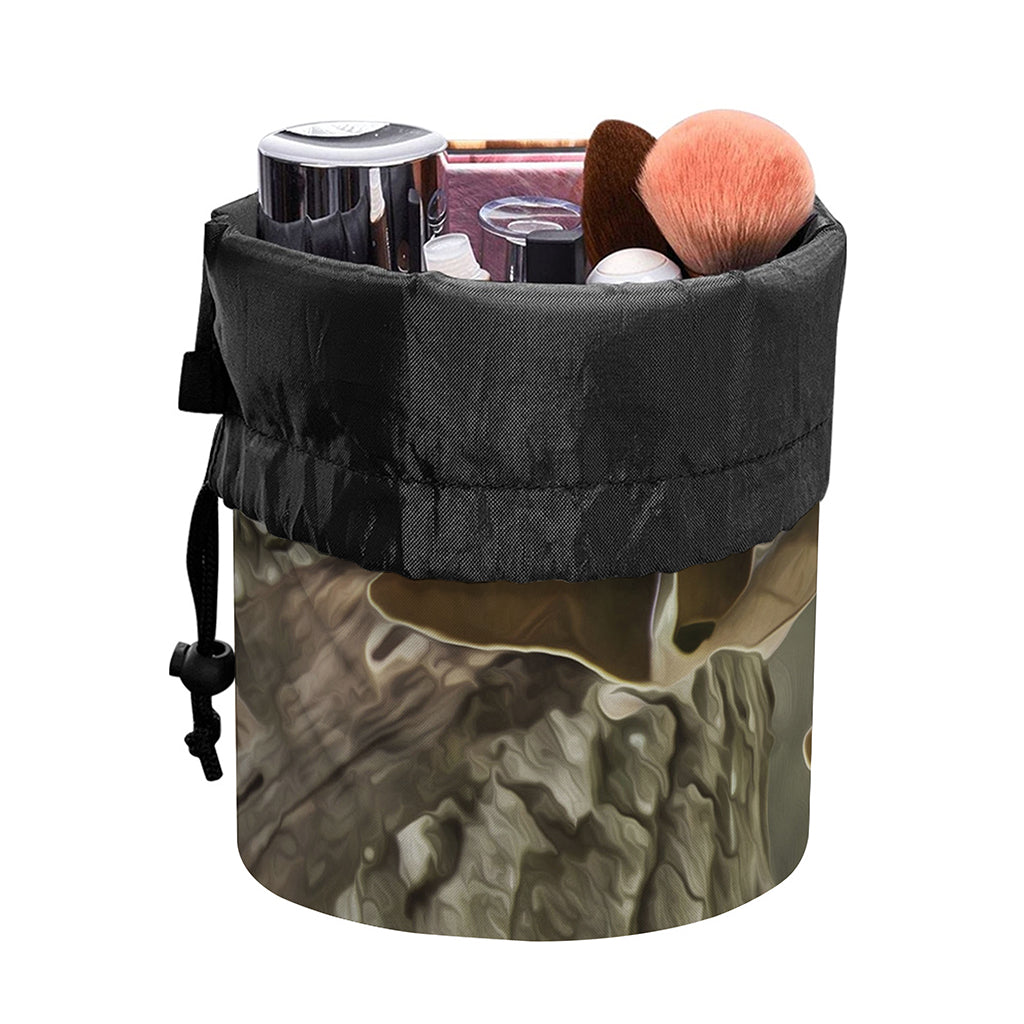 Oak Tree Hunting Camouflage Print Drawstring Makeup Bag