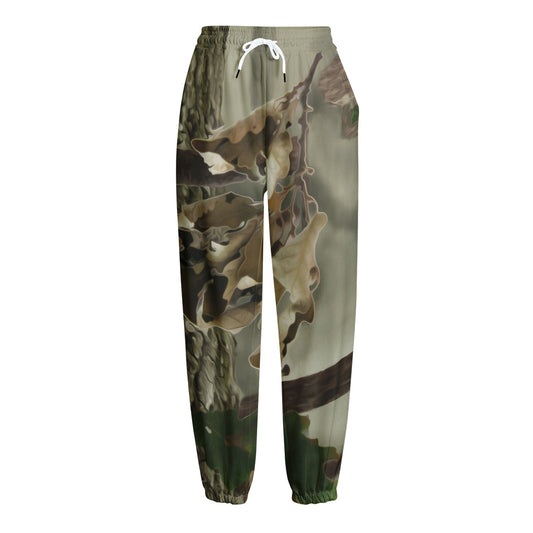 Oak Tree Hunting Camouflage Print Fleece Lined Knit Pants