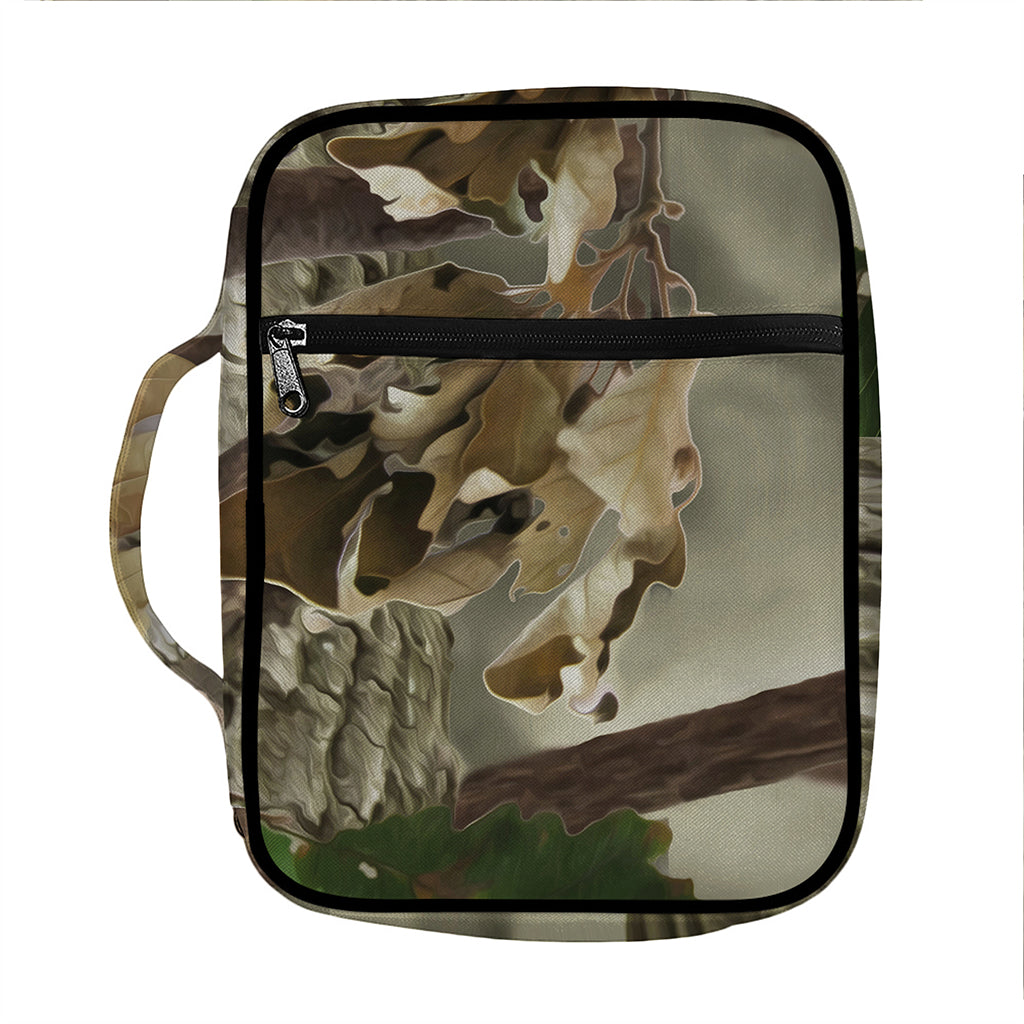 Oak Tree Hunting Camouflage Print Front Pocket Bible Bag