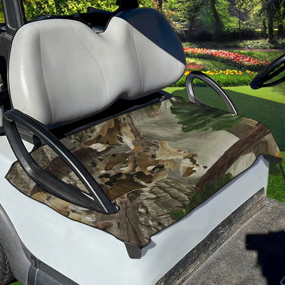Oak Tree Hunting Camouflage Print Golf Cart Seat Cover