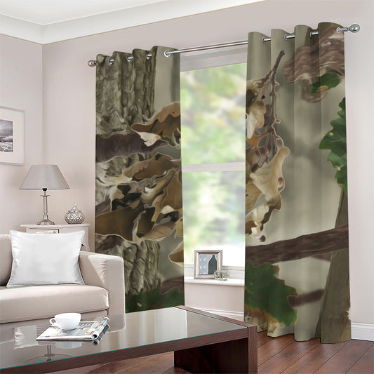 Oak Tree Hunting Camouflage Print Grommet Curtains
