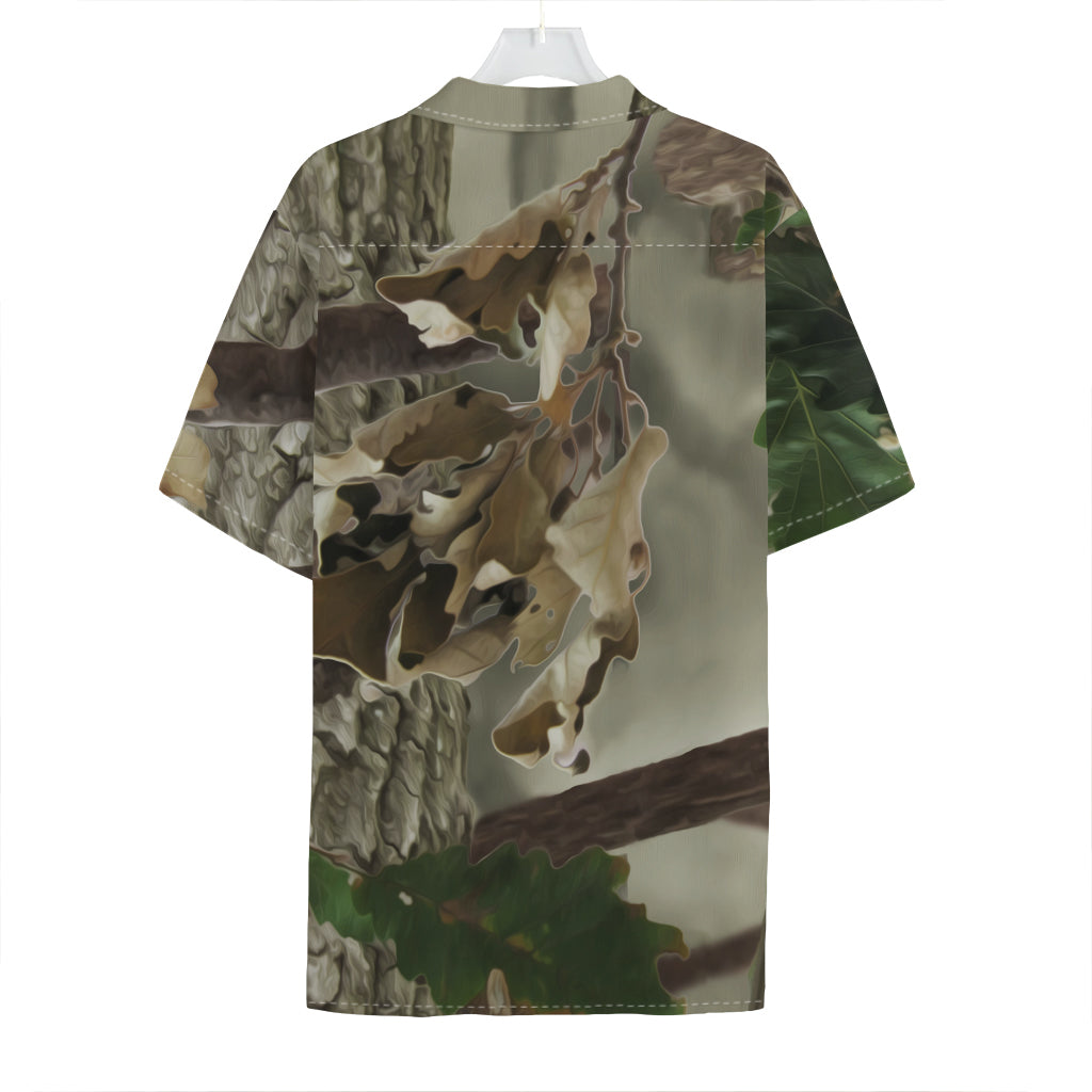 Oak Tree Hunting Camouflage Print Hawaiian Shirt
