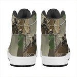 Oak Tree Hunting Camouflage Print High Top Leather Sneakers
