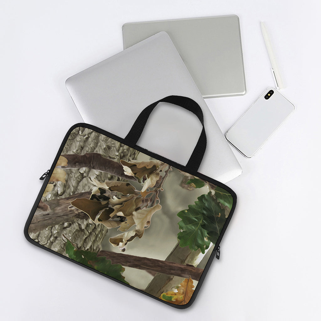 Oak Tree Hunting Camouflage Print Laptop Sleeve With Handle