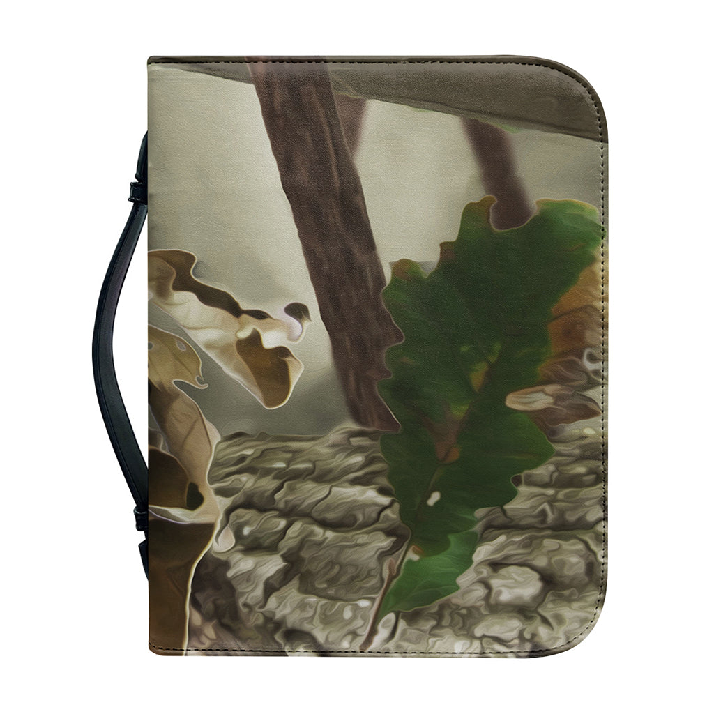 Oak Tree Hunting Camouflage Print Leather Bible Cover