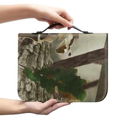 Oak Tree Hunting Camouflage Print Leather Bible Cover