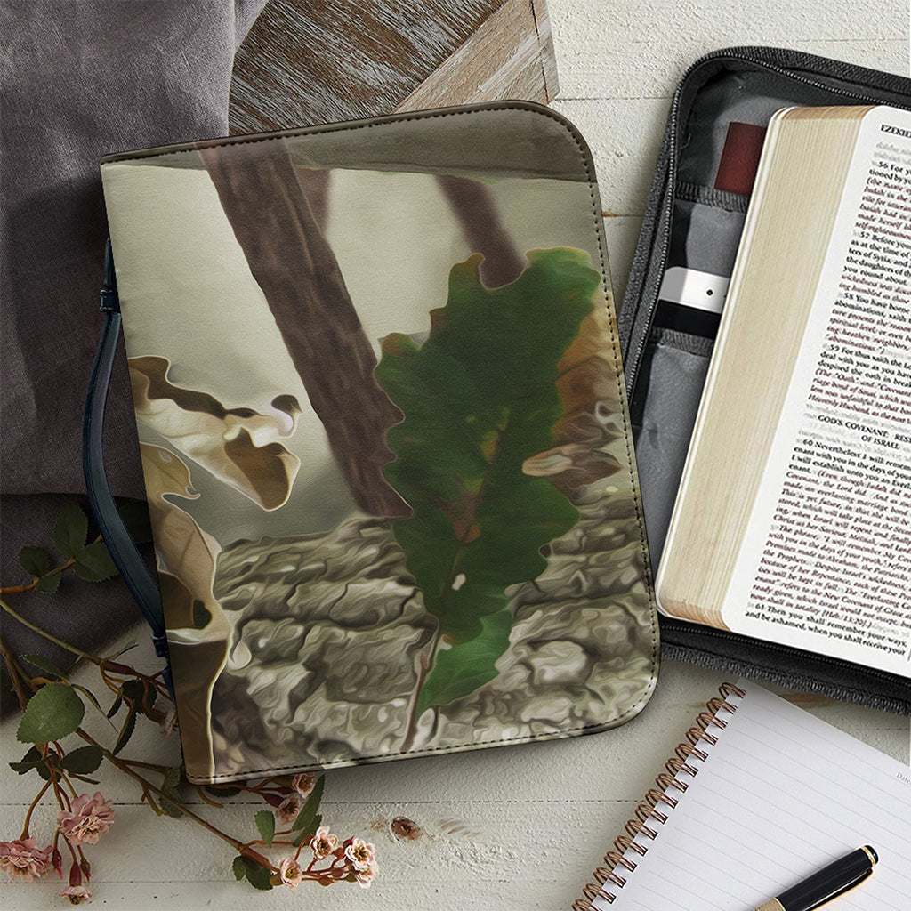 Oak Tree Hunting Camouflage Print Leather Bible Cover