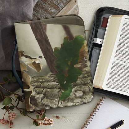 Oak Tree Hunting Camouflage Print Leather Bible Cover