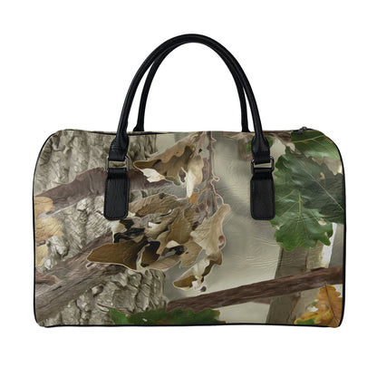 Oak Tree Hunting Camouflage Print Leather Duffle Bag