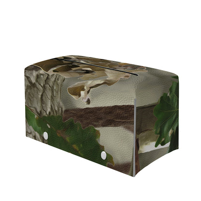 Oak Tree Hunting Camouflage Print Leather Tissue Box Cover