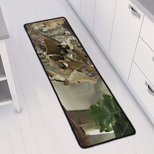 Oak Tree Hunting Camouflage Print Long Kitchen Mat