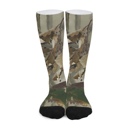 Oak Tree Hunting Camouflage Print Long Socks