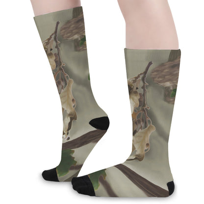Oak Tree Hunting Camouflage Print Long Socks