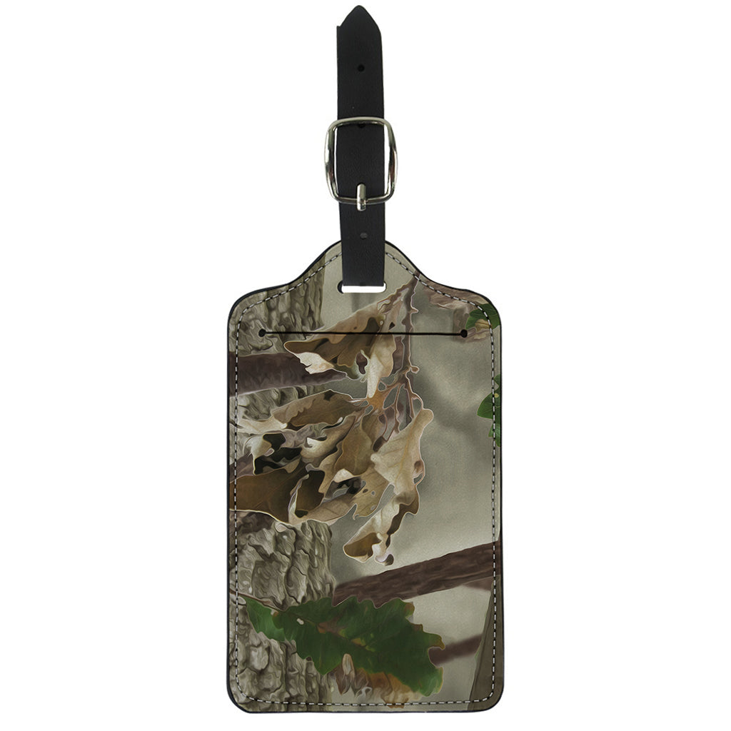 Oak Tree Hunting Camouflage Print Luggage Tag
