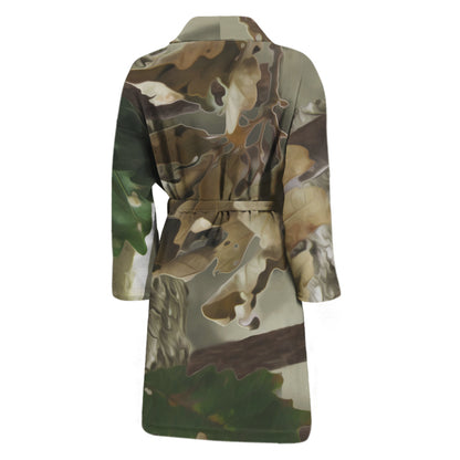 Oak Tree Hunting Camouflage Print Men's Bathrobe