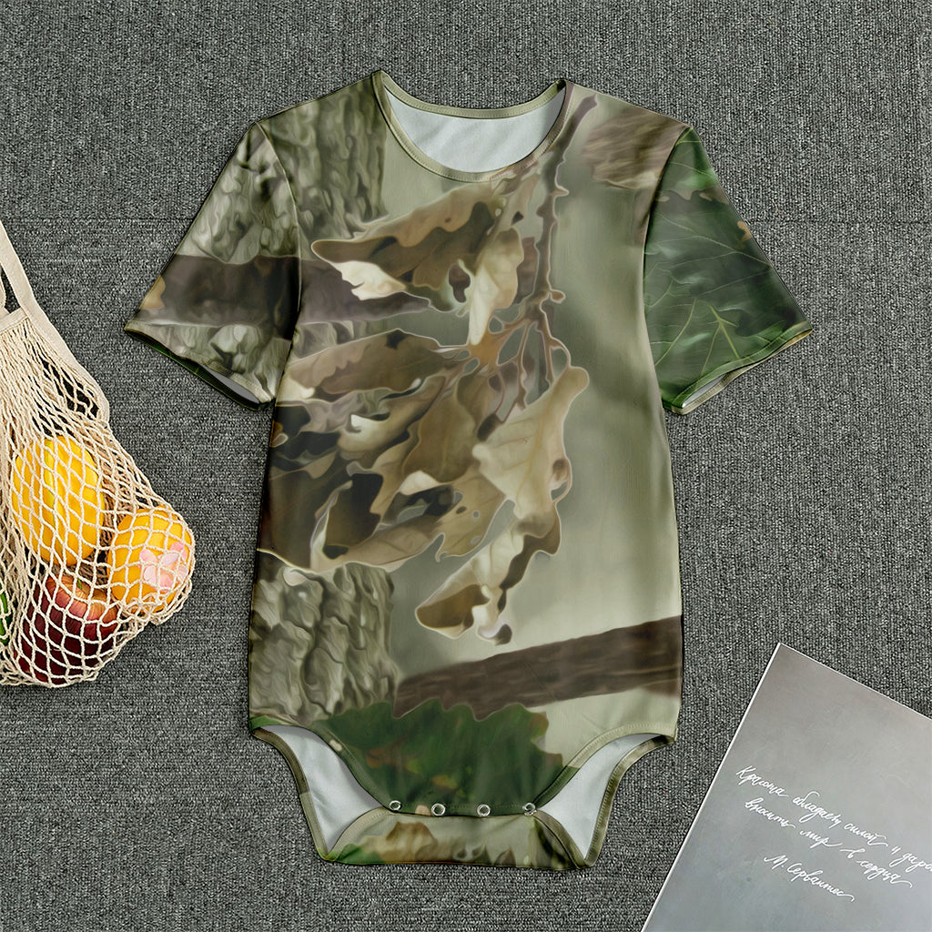 Oak Tree Hunting Camouflage Print Men's Bodysuit