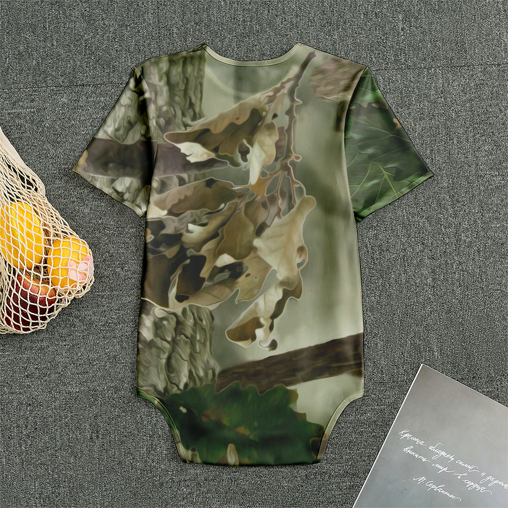 Oak Tree Hunting Camouflage Print Men's Bodysuit