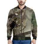 Oak Tree Hunting Camouflage Print Men's Bomber Jacket