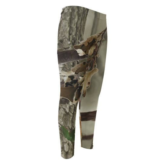 Oak Tree Hunting Camouflage Print Men's Compression Pants