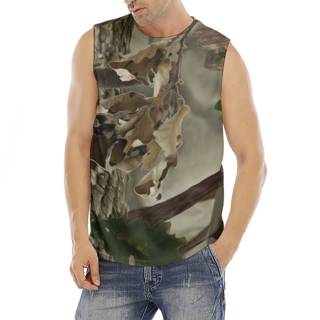 Oak Tree Hunting Camouflage Print Men's Fitness Tank Top