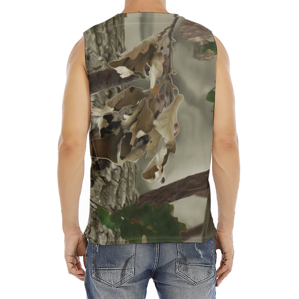 Oak Tree Hunting Camouflage Print Men's Fitness Tank Top