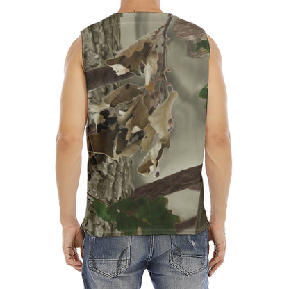 Oak Tree Hunting Camouflage Print Men's Fitness Tank Top