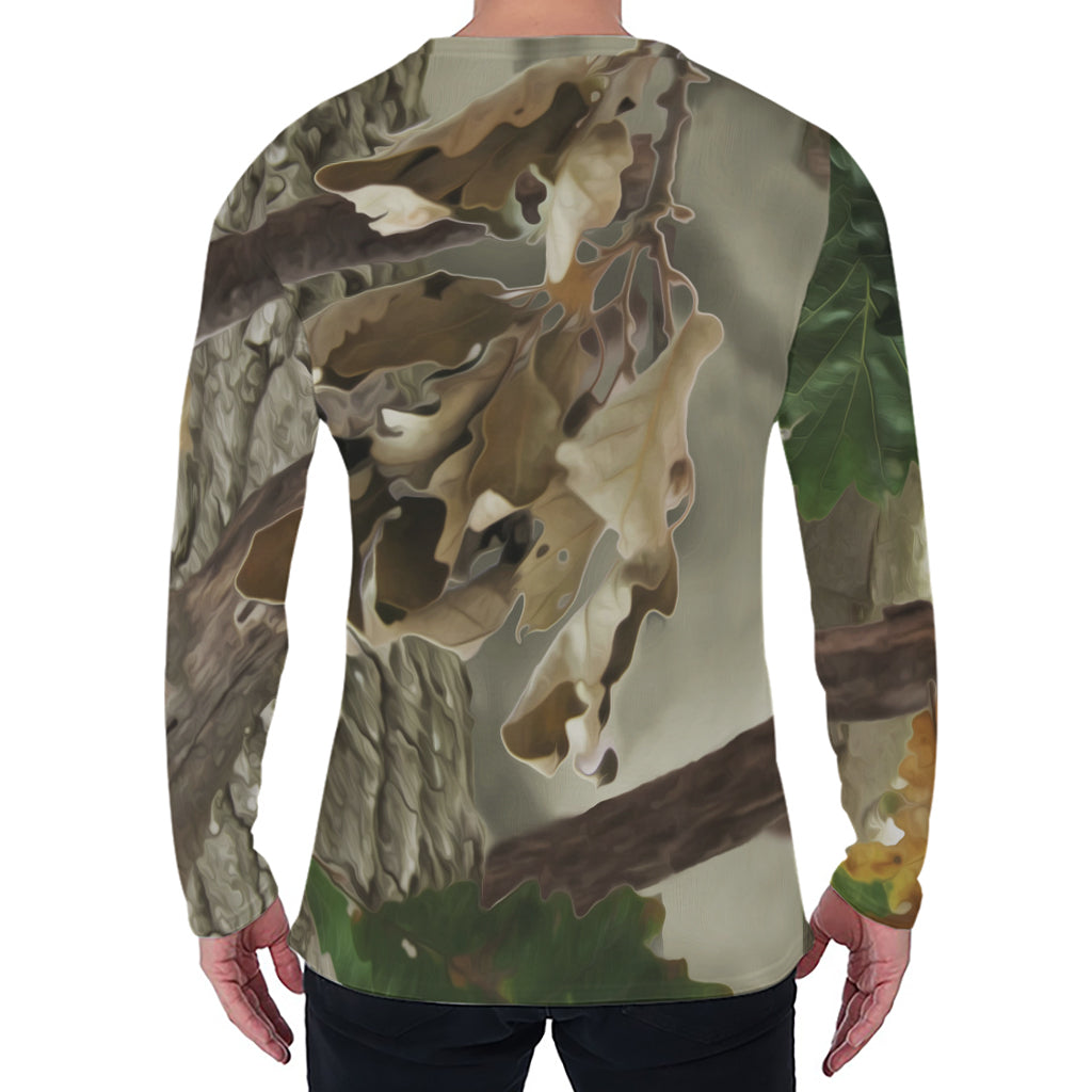 Oak Tree Hunting Camouflage Print Men's Long Sleeve T-Shirt