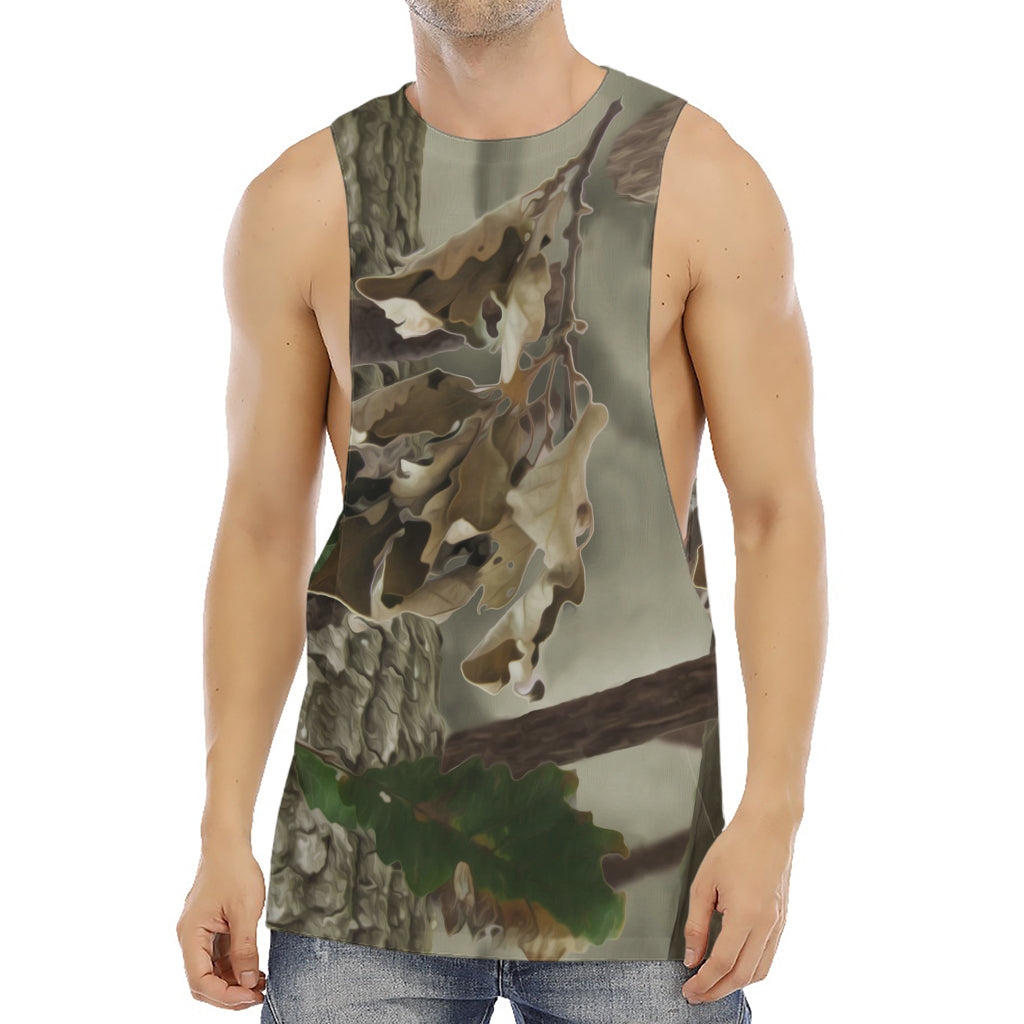 Oak Tree Hunting Camouflage Print Men's Muscle Tank Top