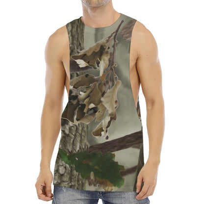 Oak Tree Hunting Camouflage Print Men's Muscle Tank Top