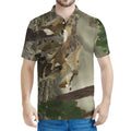 Oak Tree Hunting Camouflage Print Men's Polo Shirt