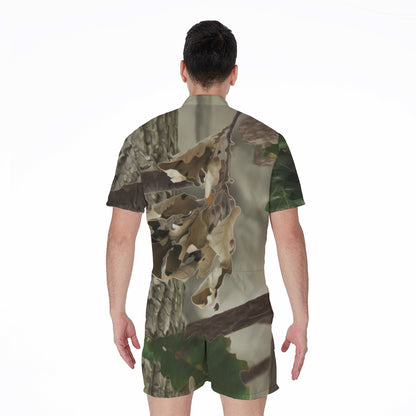 Oak Tree Hunting Camouflage Print Men's Rompers