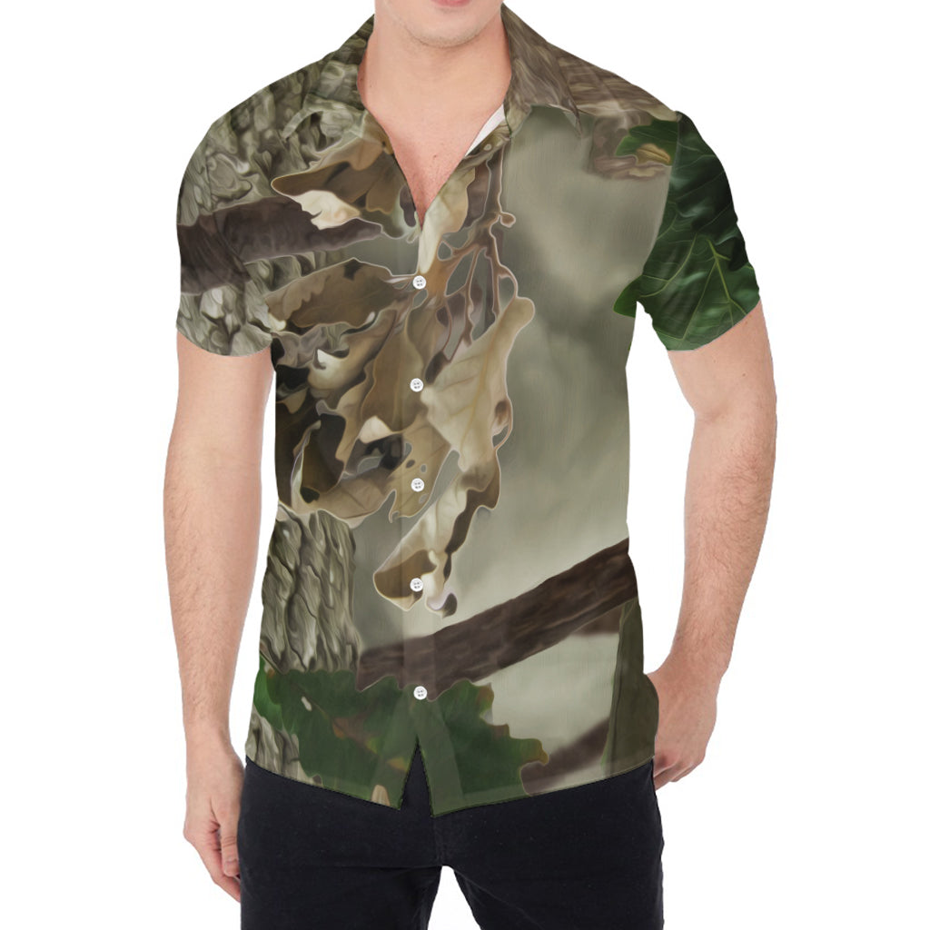 Oak Tree Hunting Camouflage Print Men's Shirt
