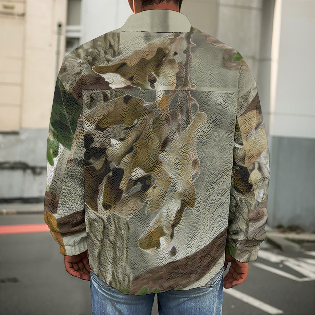 Oak Tree Hunting Camouflage Print Men's Shirt Jacket