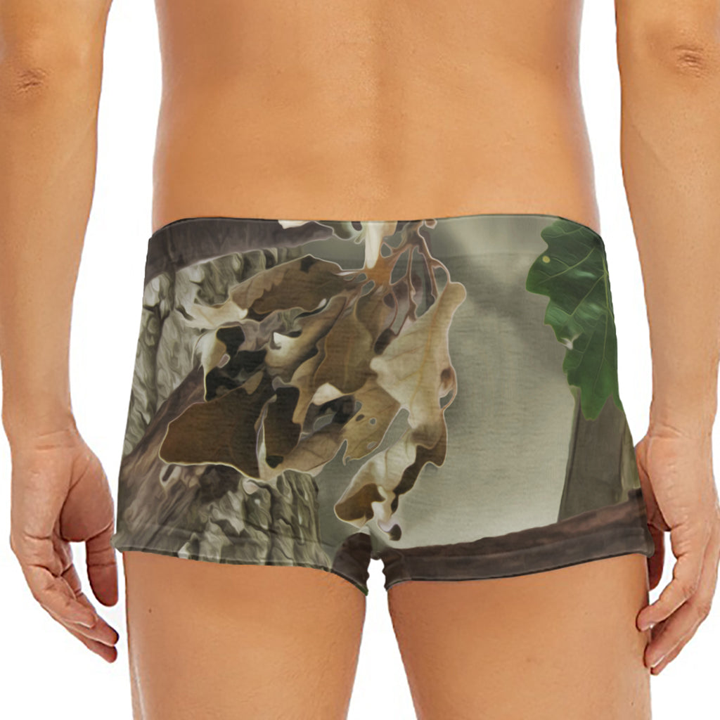 Oak Tree Hunting Camouflage Print Men's Short Boxer Briefs