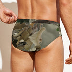 Oak Tree Hunting Camouflage Print Men's Swim Briefs
