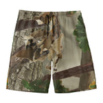 Oak Tree Hunting Camouflage Print Men's Swim Trunks