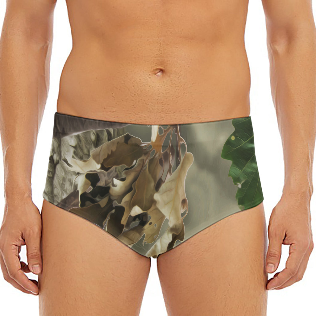 Oak Tree Hunting Camouflage Print Men's Triangle Swim Briefs