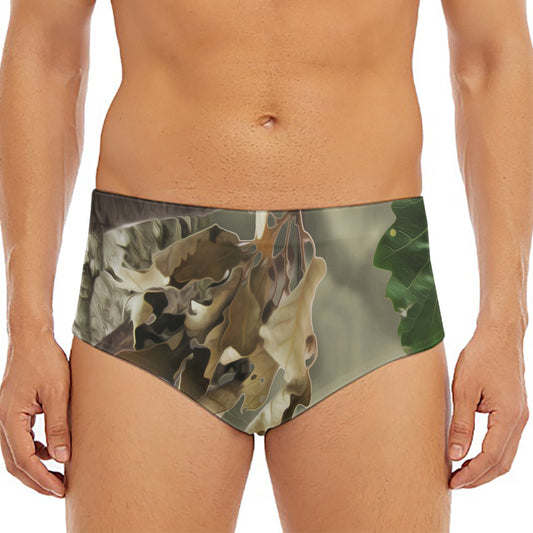 Oak Tree Hunting Camouflage Print Men's Triangle Swim Briefs