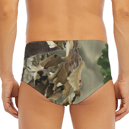 Oak Tree Hunting Camouflage Print Men's Triangle Swim Briefs