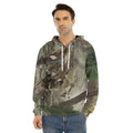 Oak Tree Hunting Camouflage Print Men's Velvet Pullover Hoodie